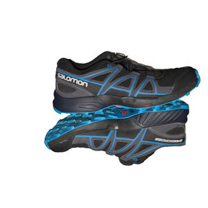 Salomon Speedcross Trail Running Shoes Black Blue Men’s 4 Women’s 5.5